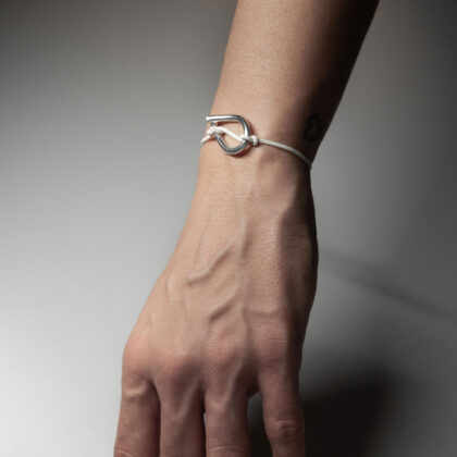 CONNECTED SOULS | 3mm Knot of Balance – Silver & Cord Bracelet