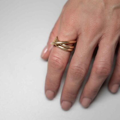AUGOUSTOS |TRIPLE | 3mm | Intertwined Harmony – Sculptural Silver Ring (Copy)