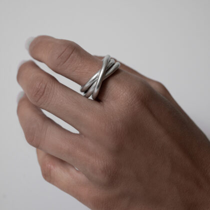 AUGOUSTOS | TRIPLE | 3mm | Intertwined Harmony – Sculptural Silver Ring