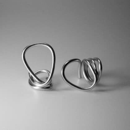 CYCLADES | 3mm | Sculpted Whispers – Abstract Silver Rings