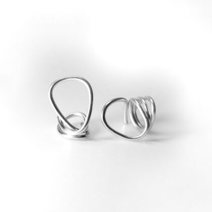 CYCLADES | 3mm | Sculpted Whispers – Abstract Silver Rings