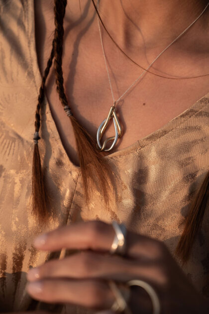 AGKALIA | 3mm | Circle of Motion – Sculptural Gold and Silver Necklace