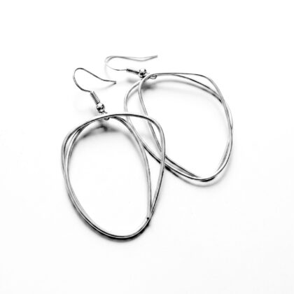 Fluid Geometry | 2mm | Wire Silver Earrings