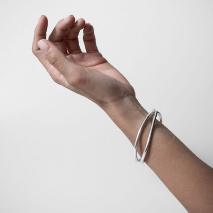 DAFNI | Double | 4mm |Whispers of Silver – Overlapping Bracelet