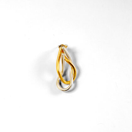 AGKALIA | 3mm | earrings echo of curves sculptural gold and silver earrings