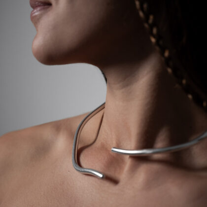 KYMA | 5mm | Fluid Grace – Sculptural Silver Necklace
