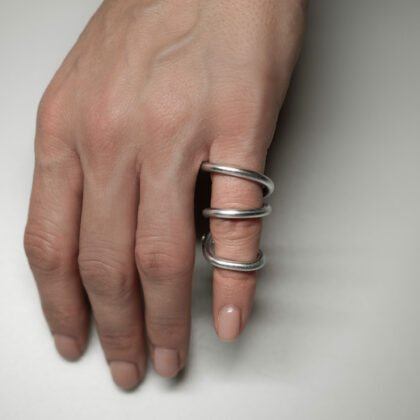 TRIPLE FLOW | 3mm | Sculptural Silver Ring